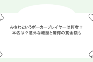 みさわというポーカープレイヤーは何者？本名は？意外な経歴と驚愕の賞金額も 